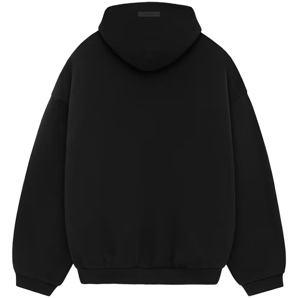 Fear of God Essentials Fleece II Hoodie NWT black with cream writing - Picture 2 of 3